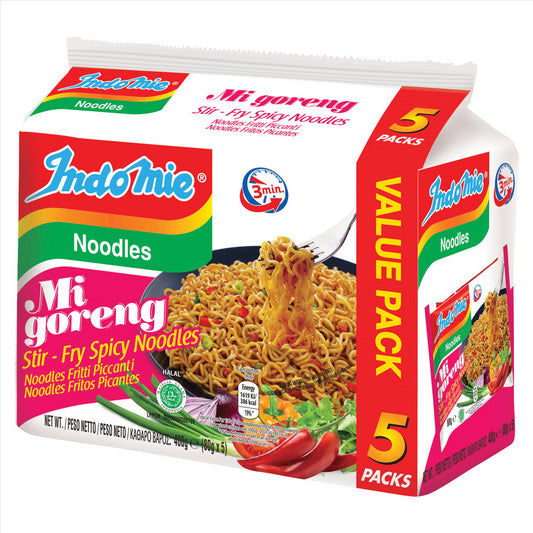 Indomie Mi Goreng Stir-Fry Spicy Noodles Multipack (Pack of 5)