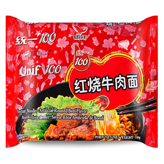 Unif 100 Instant Noodles (Artificial Roast Beef Flavour) 统一100 紅燒牛肉麵