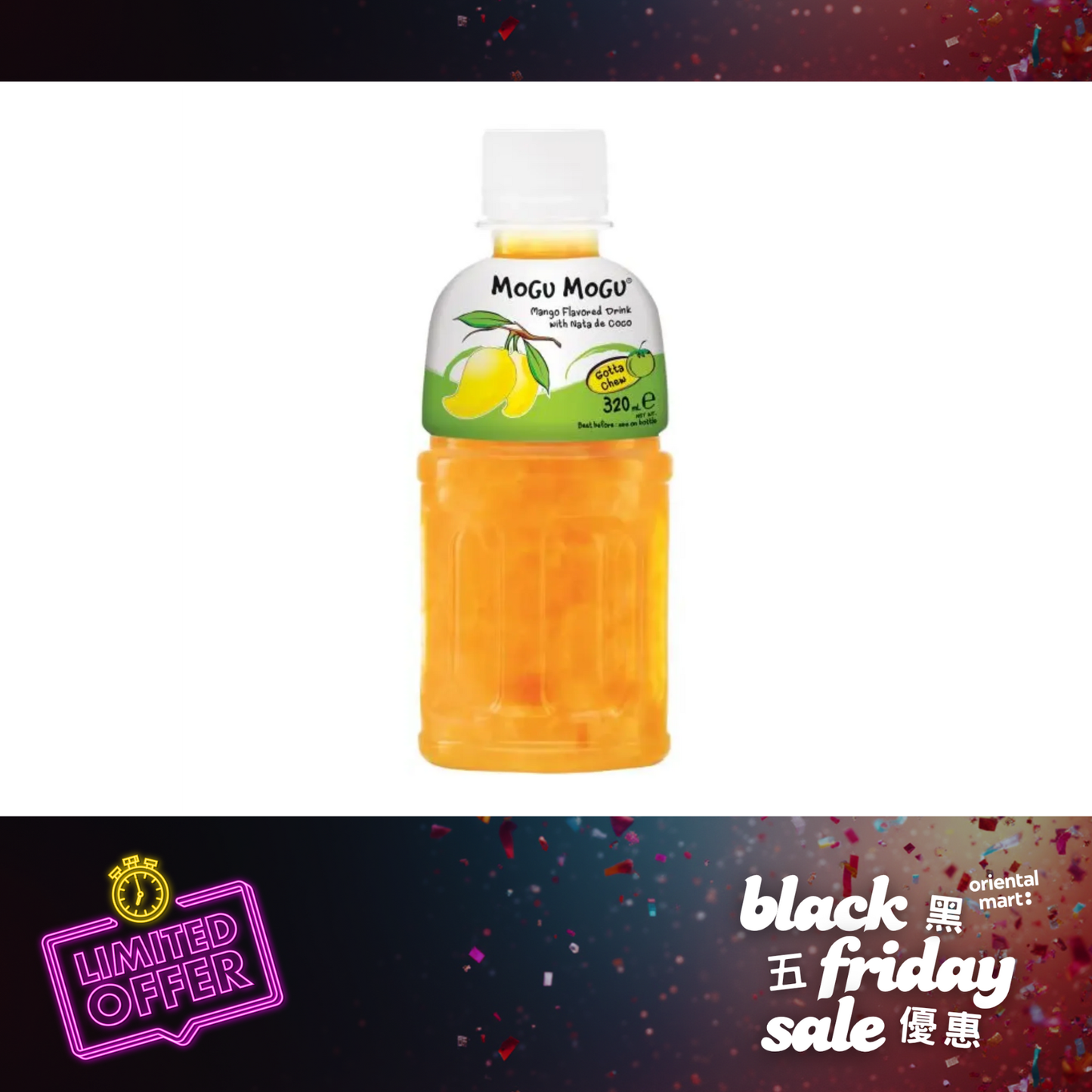 Mogu Mogu Mango Flavored Drink with Nata De Coco