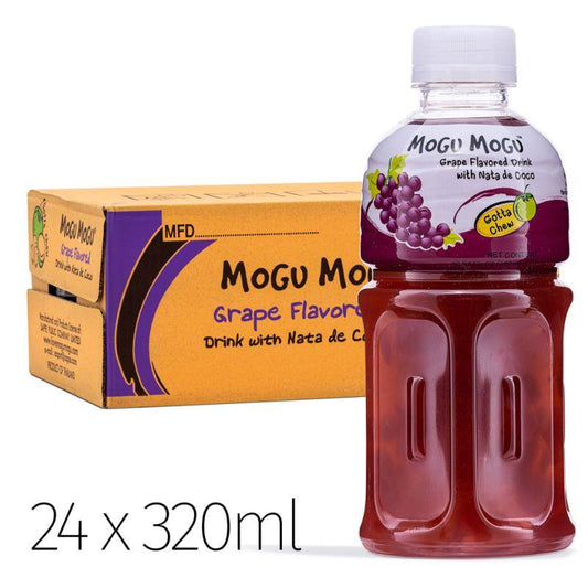 Mogu Mogu Grape Flavored Drink With Nata De Coco (Case of 24)