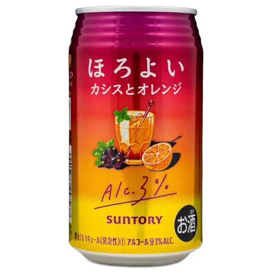 Suntory Horoyoi Cassis and Orange Chuhai Spritzer ほろよい カシスとオレンジ チューハイです (ABV 3%)