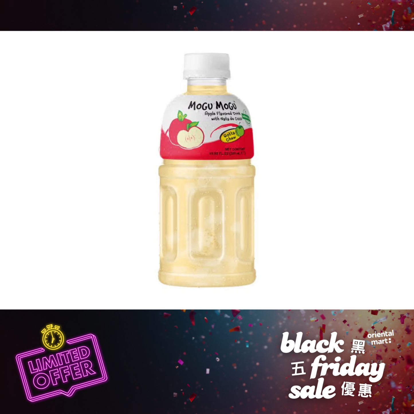 Mogu Mogu Apple Flavoured Drink with Nata De Coco