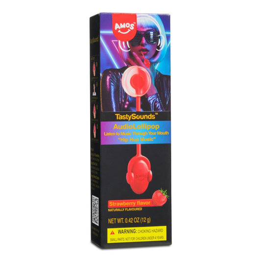 Amos TastySounds Audio Lollipop (Strawberry Flavour) (Hip Hop Music)