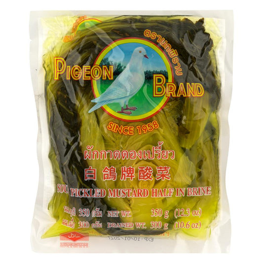 Pigeon Brand Sour Pickled Mustard Half in Brine
