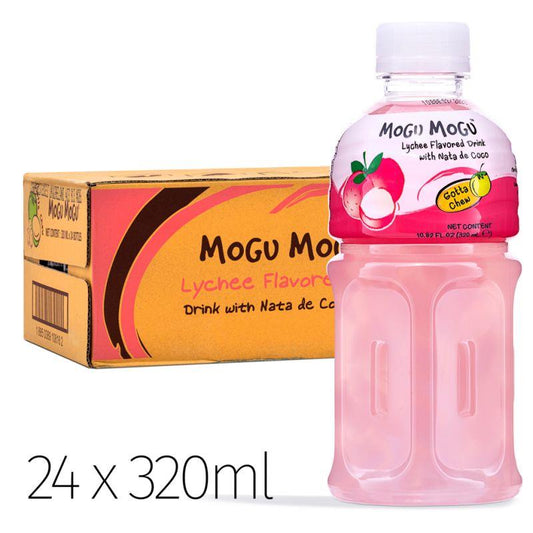 Mogu Mogu Lychee Flavored Drink With Nata De Coco (Case of 24)