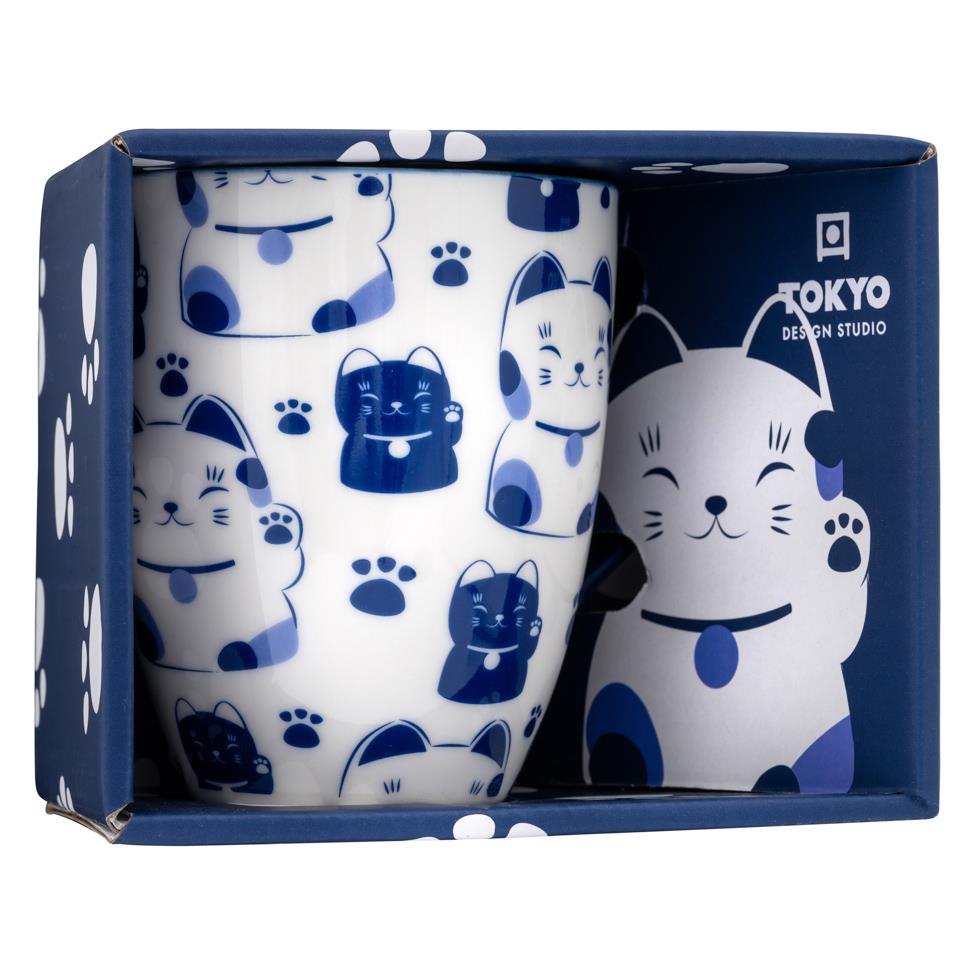 Tokyo Design Studio Kawaii Lucky Cat Mug (Blue)