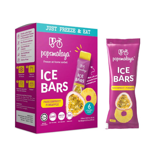 Pops Malaya Passionfruit Pineapple Ice Bar (Box of 6)