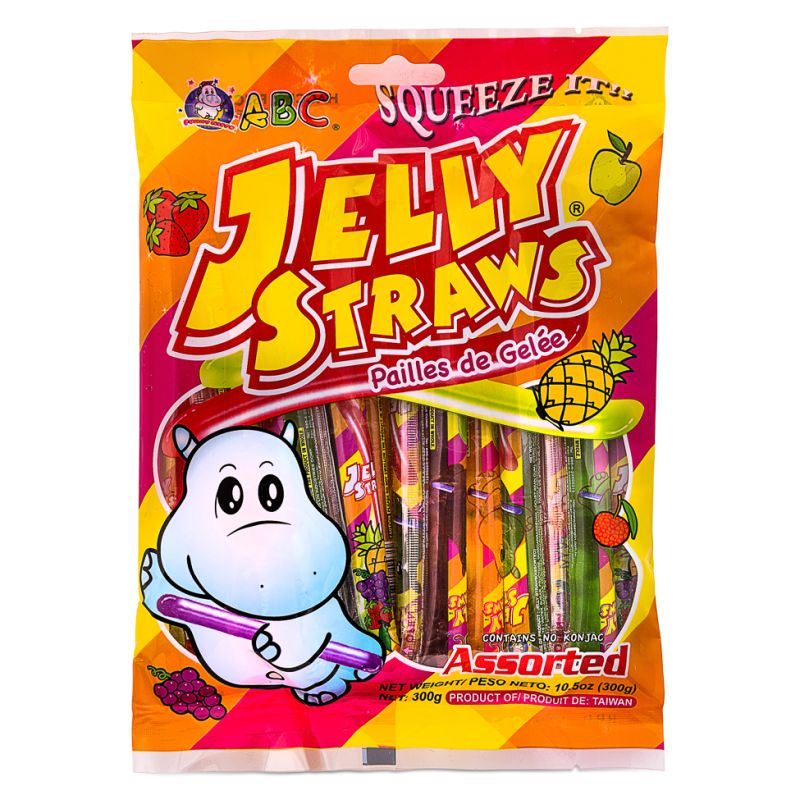 Funny Hippo ABC Fruit Flavour Jelly Straws (Assorted)