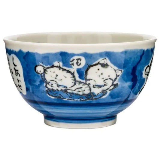 Tokyo Design Studio Ceramic Lucky Cat Bowl (Blue) 400ml