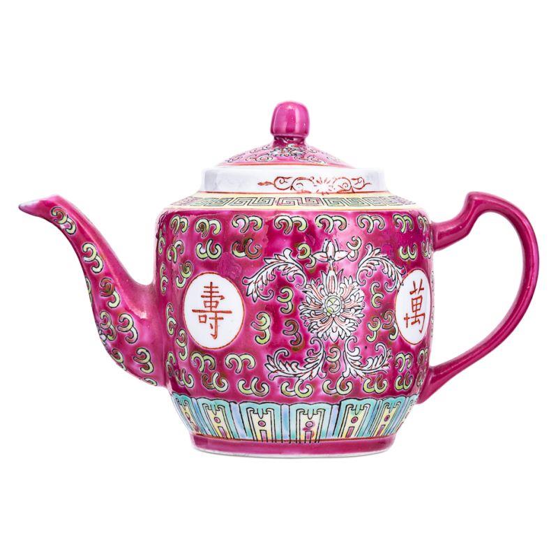 Red Pattern Chinese Tea Pot