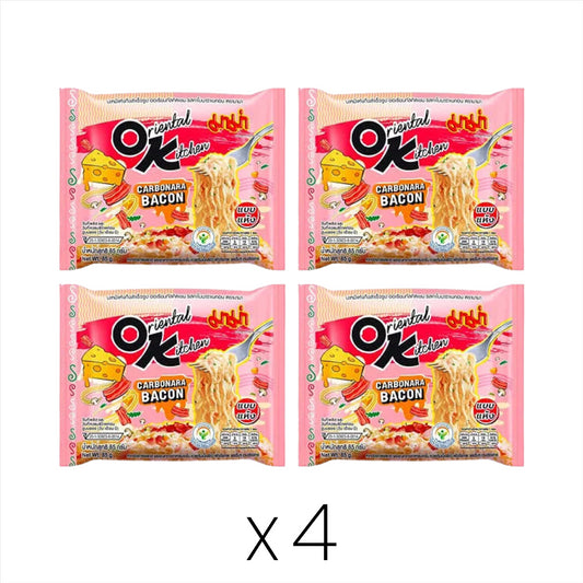 Mama Oriental Kitchen Instant Noodles (Carbonara Bacon Flavour) Multipack (Pack of 4)