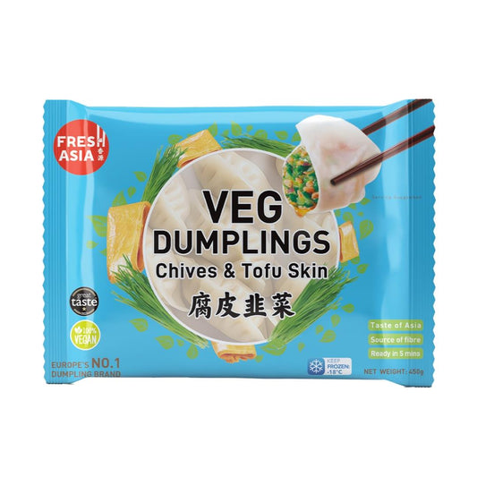 Freshasia Veg Dumplings (Chive & Tofu Skin) 香源 素水餃 (腐皮韭菜)