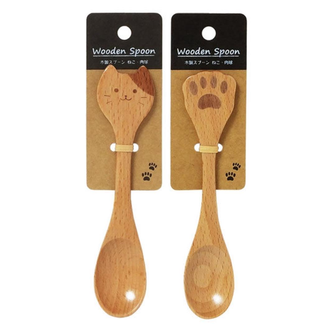 Maruki Cat Wooden Spoon (Random Design) 木製スプーン ねこ・肉球