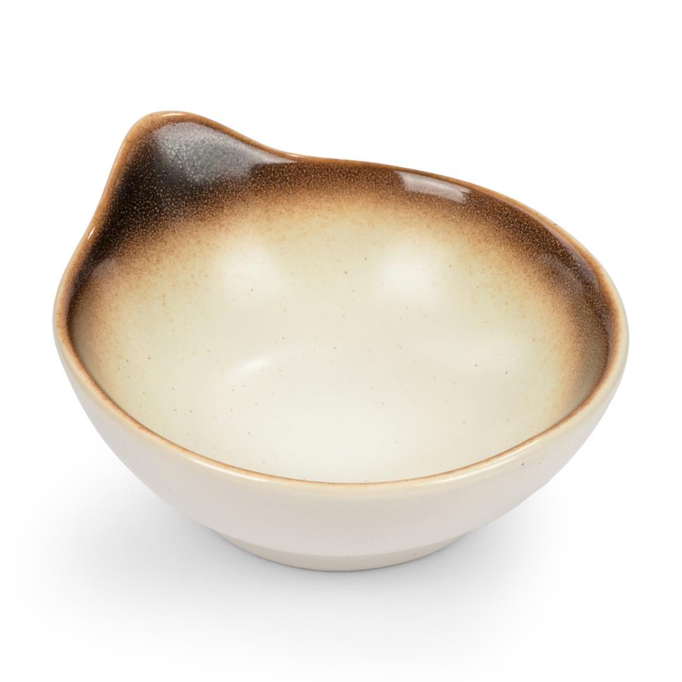 Japanese Beige Ceramic Sushi Soy Dish