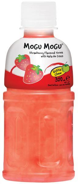 Mogu Mogu Strawberry Flavoured Drink with Nata De Coco (Case of 24)