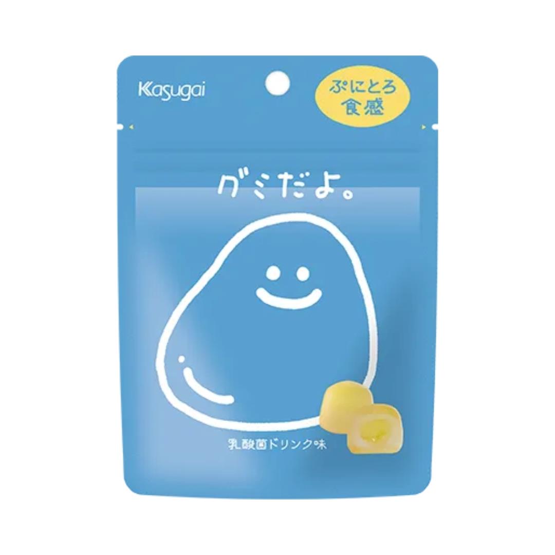 Kasugai Seika Gummy (Lactic Acid Drink Flavour) グミだよ。 乳酸菌ドリンク味