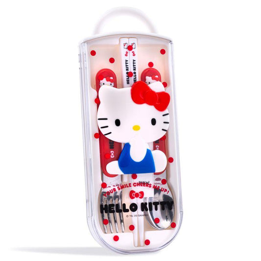 Sanrio Hello Kitty Lunch Cutlery (Fork Spoon Chopsticks) 哈囉吉蒂貓餐具套裝