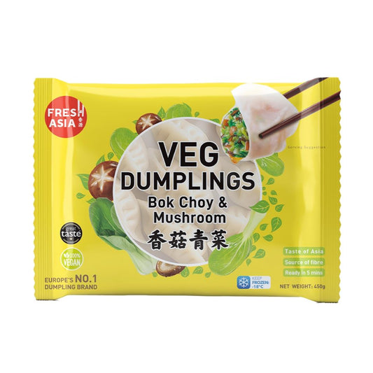 Freshasia Veg Dumplings (Bok Choy & Mushroom) 香源 素水餃 (香菇青菜)