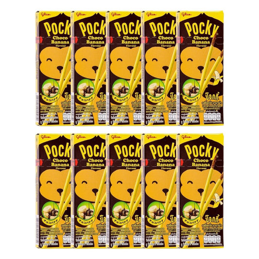 Glico Pocky Biscuit Sticks (Choco Banana Flavour) (Pack of 10)