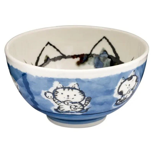 Tokyo Design Studio 陶瓷招財貓碗 大 (藍色)
