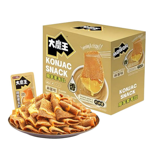 Yanjin Puzi Mowon Konjac Snack (Sesame Sauce Flavour) Box 鹽津鋪子 大魔王魔芋素毛肚 (六必居麻醬味) 盒裝 20 x 18g