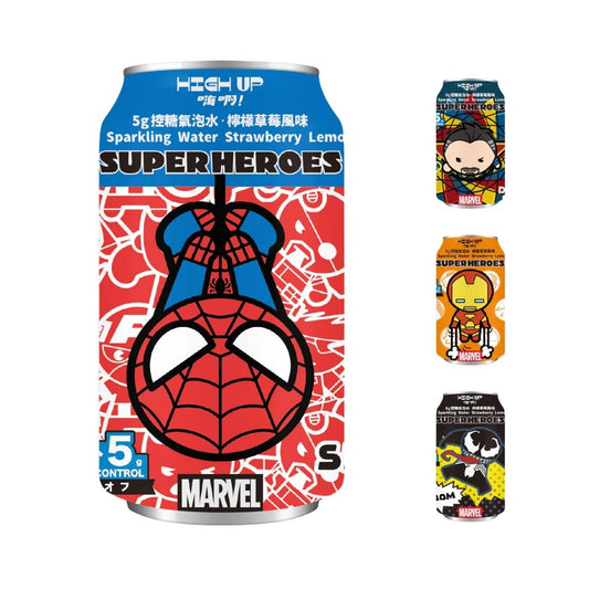 High Up! Marvel Sugar Control Sparkling Water (Strawberry Lemonade Flavour) (Random Character) 嗨啊! 漫威Q版英雄控糖氣泡水 (檸檬草莓風味) (隨機角色)