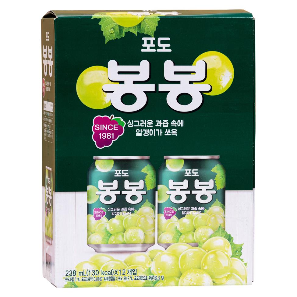 Haitai Grape Bon Bon Drink (Can) 포도 봉봉 (238ml x 12)