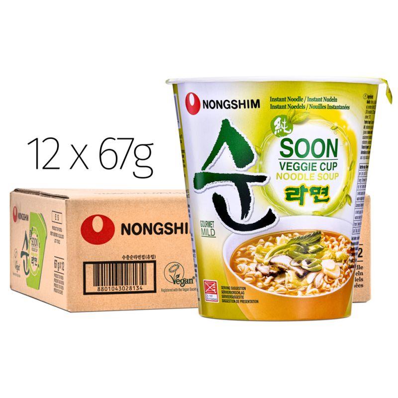 Nongshim Soon Veggie Cup Noodle 농심 순라면 (Case of 12)