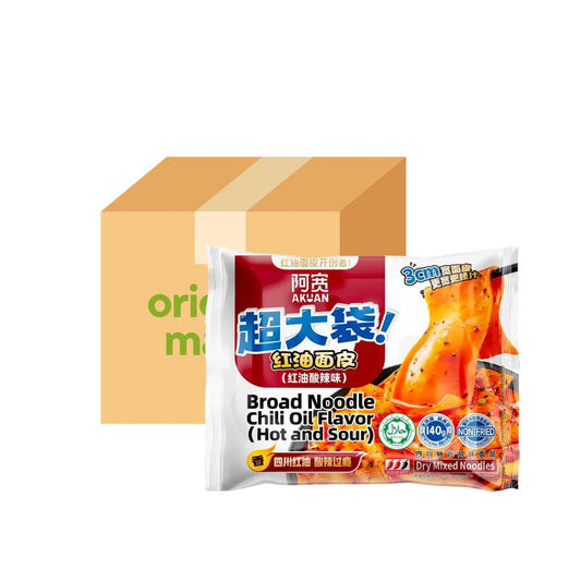Bai Jia instant Broad Noodle (Hot and Sour Chilli Oil Flavour) (Case of 20) 白家阿寬 超大袋紅油面皮 (紅油酸辣味) (20包)