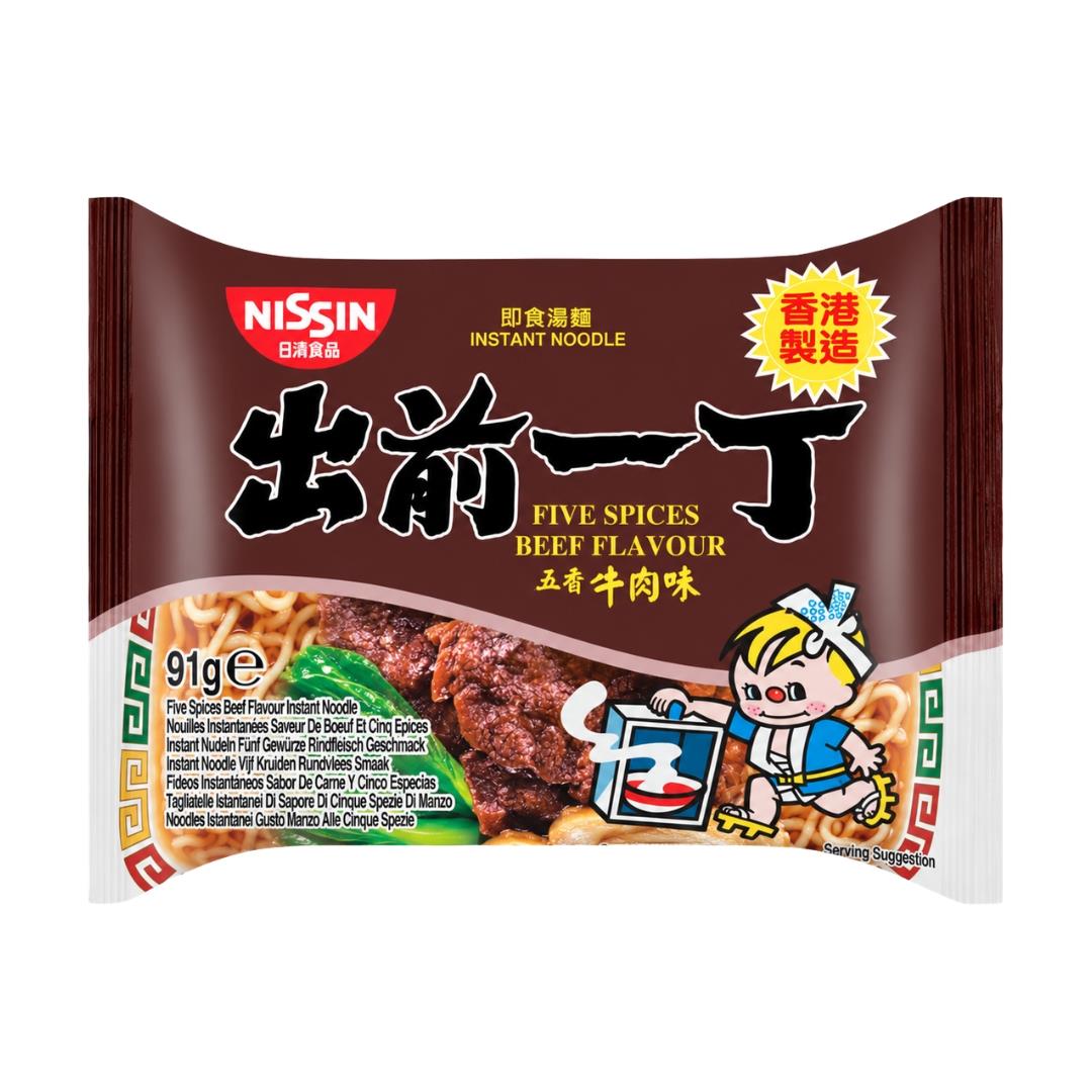 Nissin Five Spices Beef Flavour Instant Noodles 出前一丁 五香牛肉味即食湯麵