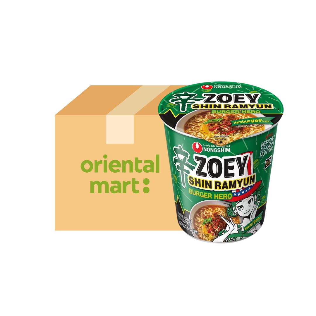 Nongshim K-pop Demon Hunters Zoey Shin Ramyun Burger Hero Cup Noodle (Hamburger Taste) (Case of 12)