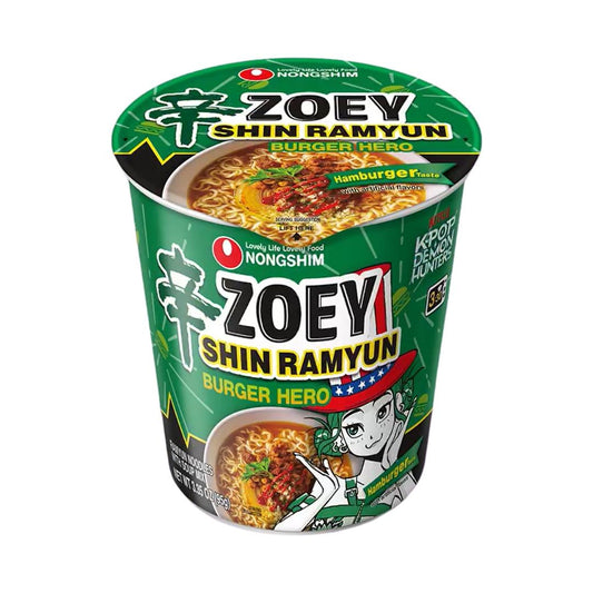 Nongshim K-pop Demon Hunters Zoey Shin Ramyun Burger Hero Cup Noodle (Hamburger Taste)