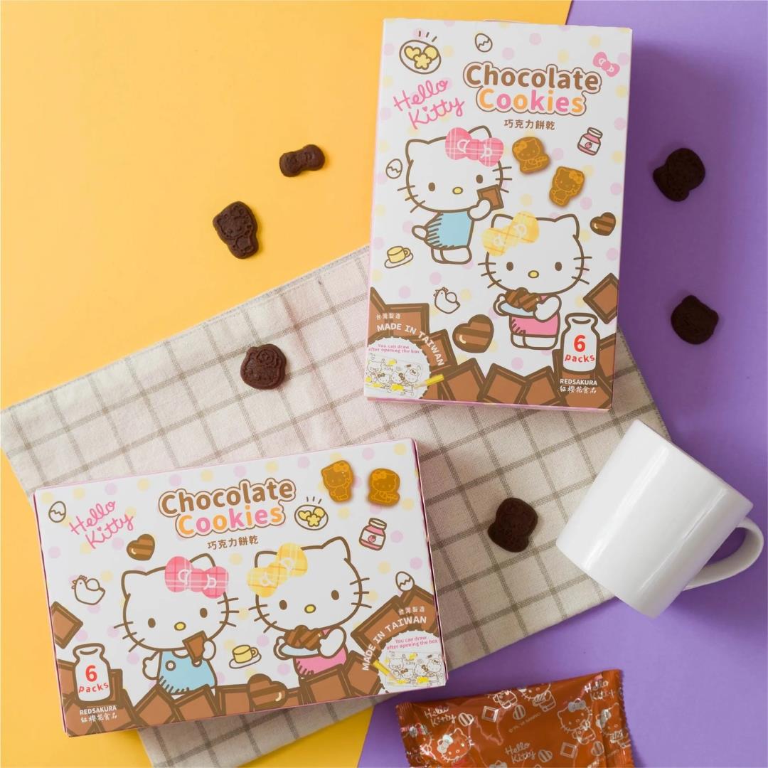 Red Sakura Hello Kitty Chocolate Milk Cookies 紅櫻花 凱蒂貓巧克力餅乾
