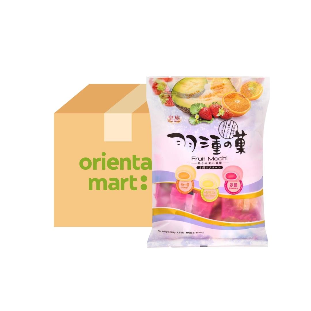Royal Family Fruit Mochi (Orange, Melon & Strawberry) (Case of 24) 皇族 羽三重綜合水果小麻糬 (柳橙 哈密瓜 草莓味) (24包裝)