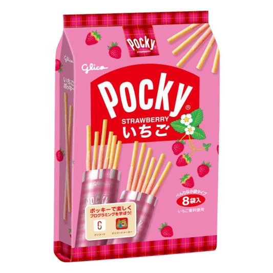 Glico Pocky Biscuit Sticks (Strawberry Flavour) (Pack of 8) いちごポッキー (8袋入)