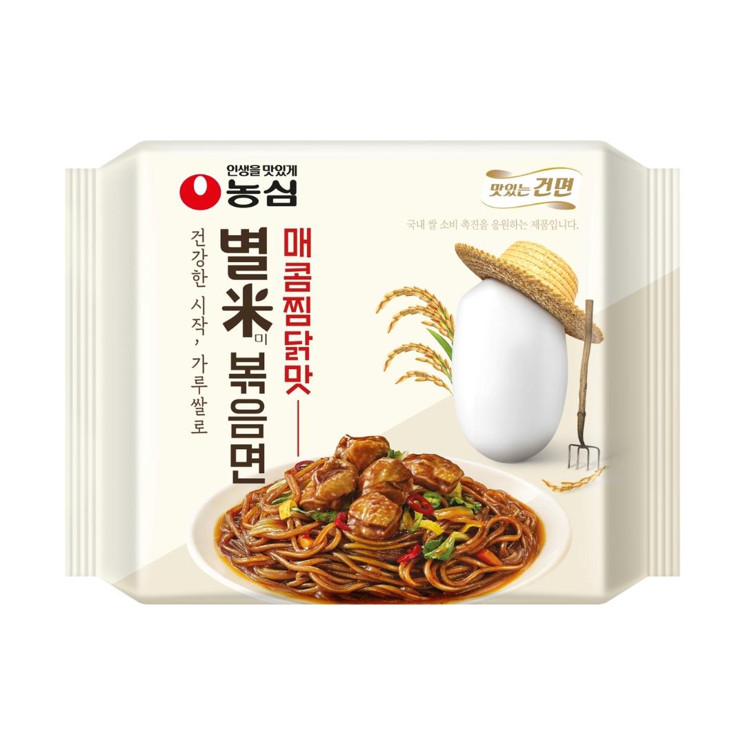 Nongshim Stir-fried Noodles (Spicy Chicken Flavour) 별미볶음면 매콤찜닭맛
