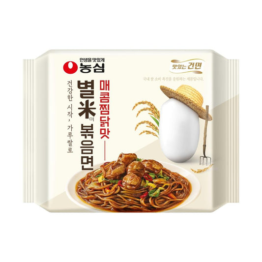 Nongshim Stir-fried Noodles (Spicy Chicken Flavour) 별미볶음면 매콤찜닭맛