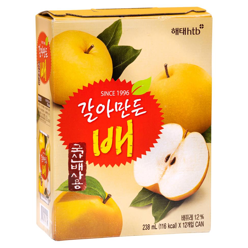 Haitai Crushed Pear Juice (Pack of 12) 갈아만든배 (12개)