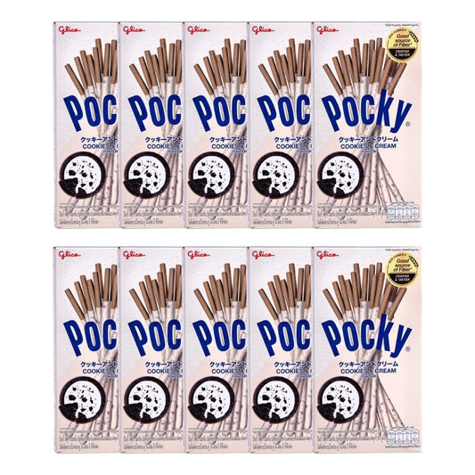 Glico Pocky Biscuit Sticks (Cookies & Cream Flavour) (Pack of 10)