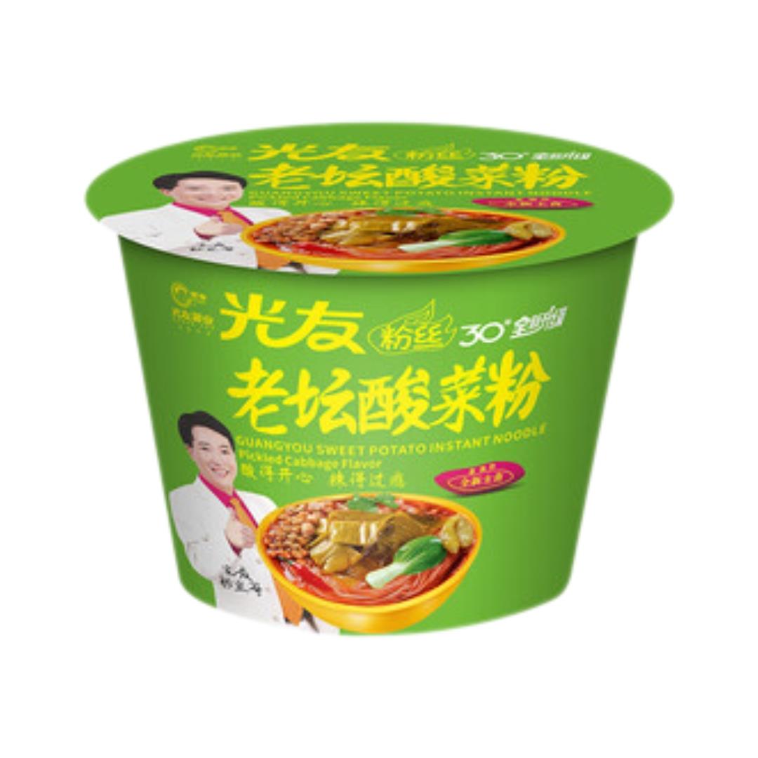 Guang You Sweet Potato Noodles Bowl (Pickled Cabbage) 光友粉絲碗裝 (老壇酸菜粉) - Best Before: 16/09/2026