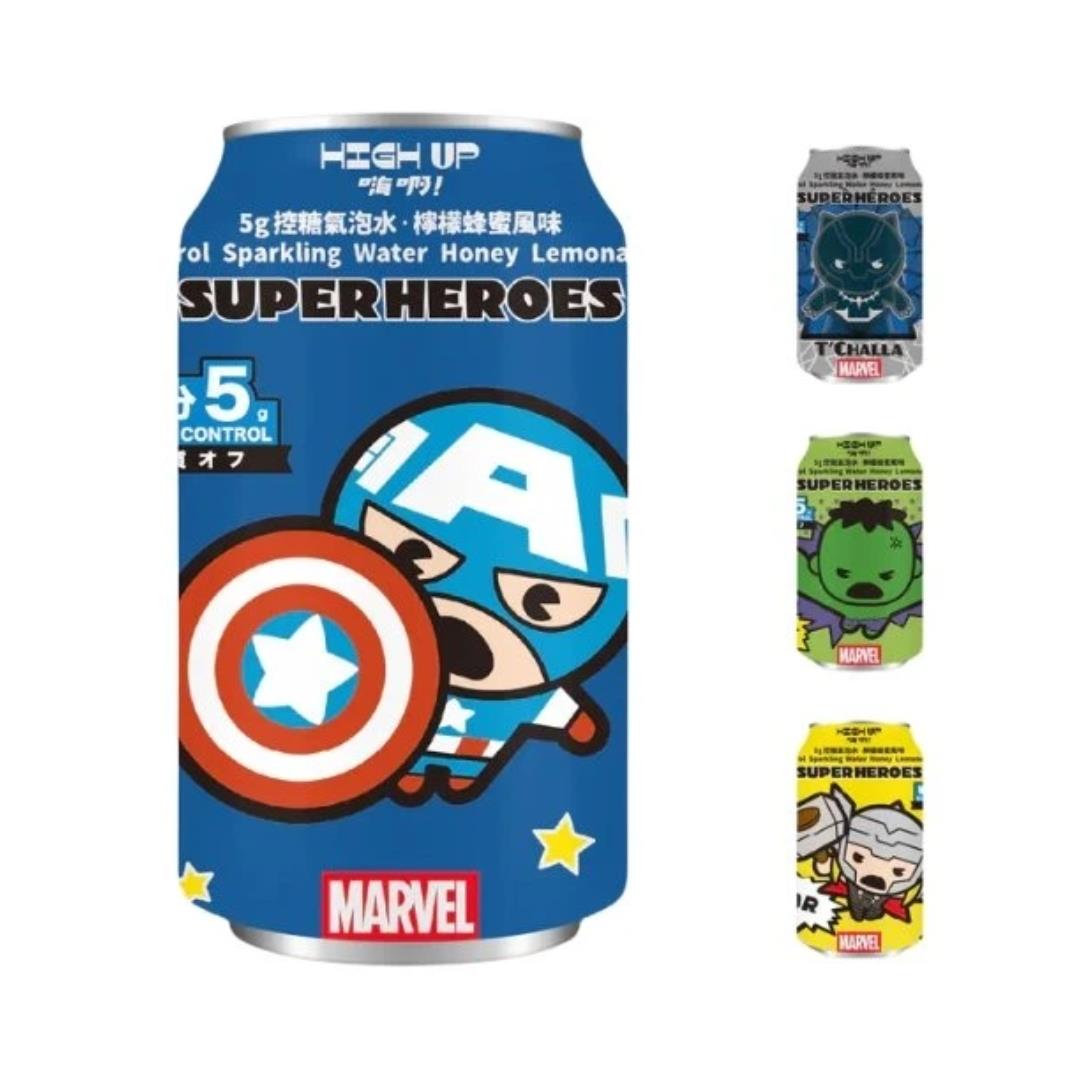 High Up! Marvel Sugar Control Sparkling Water (Honey Lemonade Flavour) (Random Character) 嗨啊! 漫威Q版英雄控糖氣泡水 (檸檬蜂蜜風味) (隨機角色)