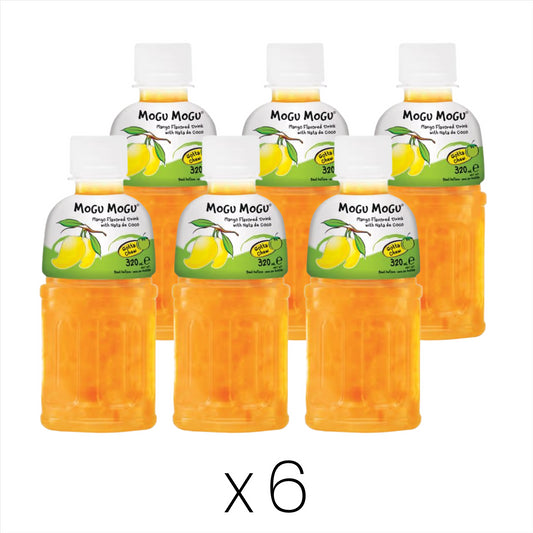 Mogu Mogu Mango Flavored Drink with Nata De Coco Multipack (Pack of 6)