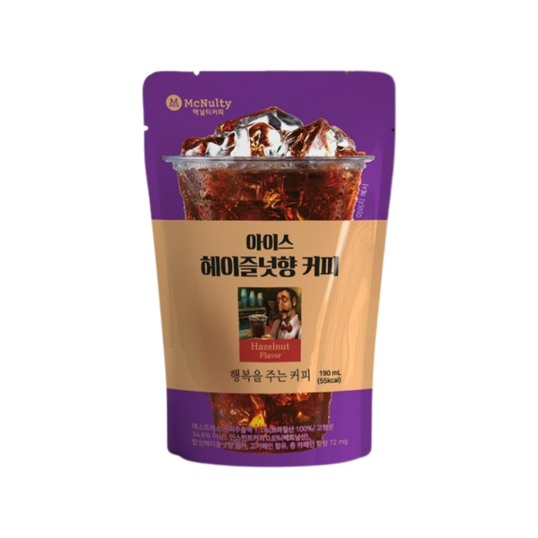 McNulty Ice Americano Coffee (Hazelnut Flavour) Pouch Drink 맥널티 아이스 아메리카노 헤이즐넛향