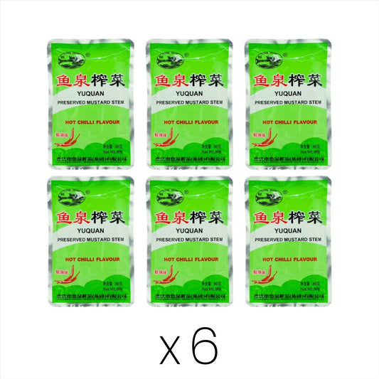 Fishwell Preserved Mustard Stem (Hot Chilli Flavour) 魚泉 榨菜 (鮮辣味) (Bundle of 6)