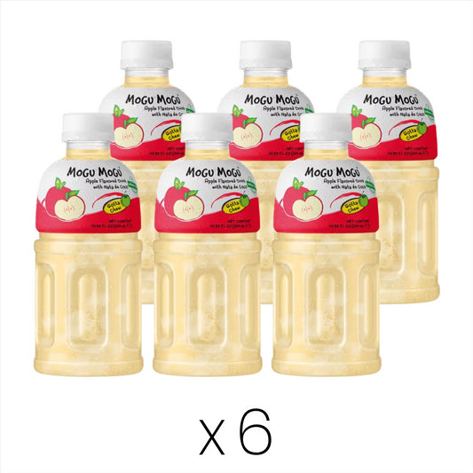 Mogu Mogu Apple Flavoured Drink with Nata De Coco Multipack (Pack of 6)