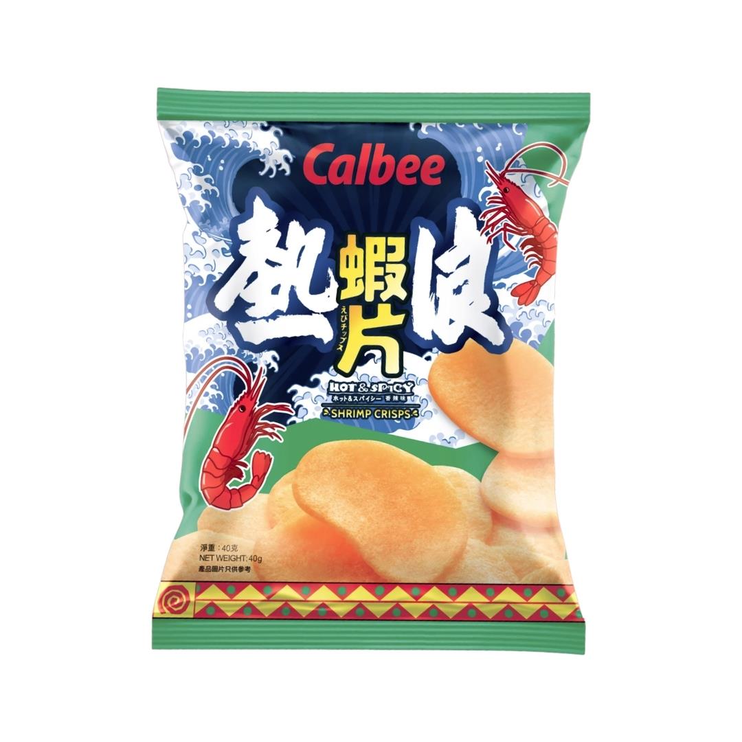 Calbee Hot & Spicy Prawn Crackers 卡樂B 熱浪香辣味蝦片 - Best Before: 11/11/2026