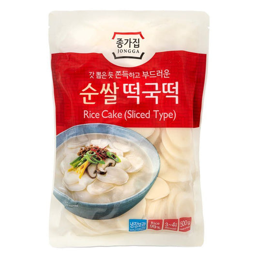 Jongga Rice Cake (Sliced Type) 순쌀 떡국떡