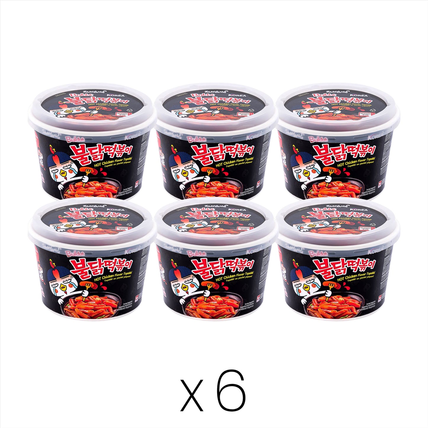 Samyang Buldak Hot Chicken Flavour Topokki Bowl (Bundle of 6)