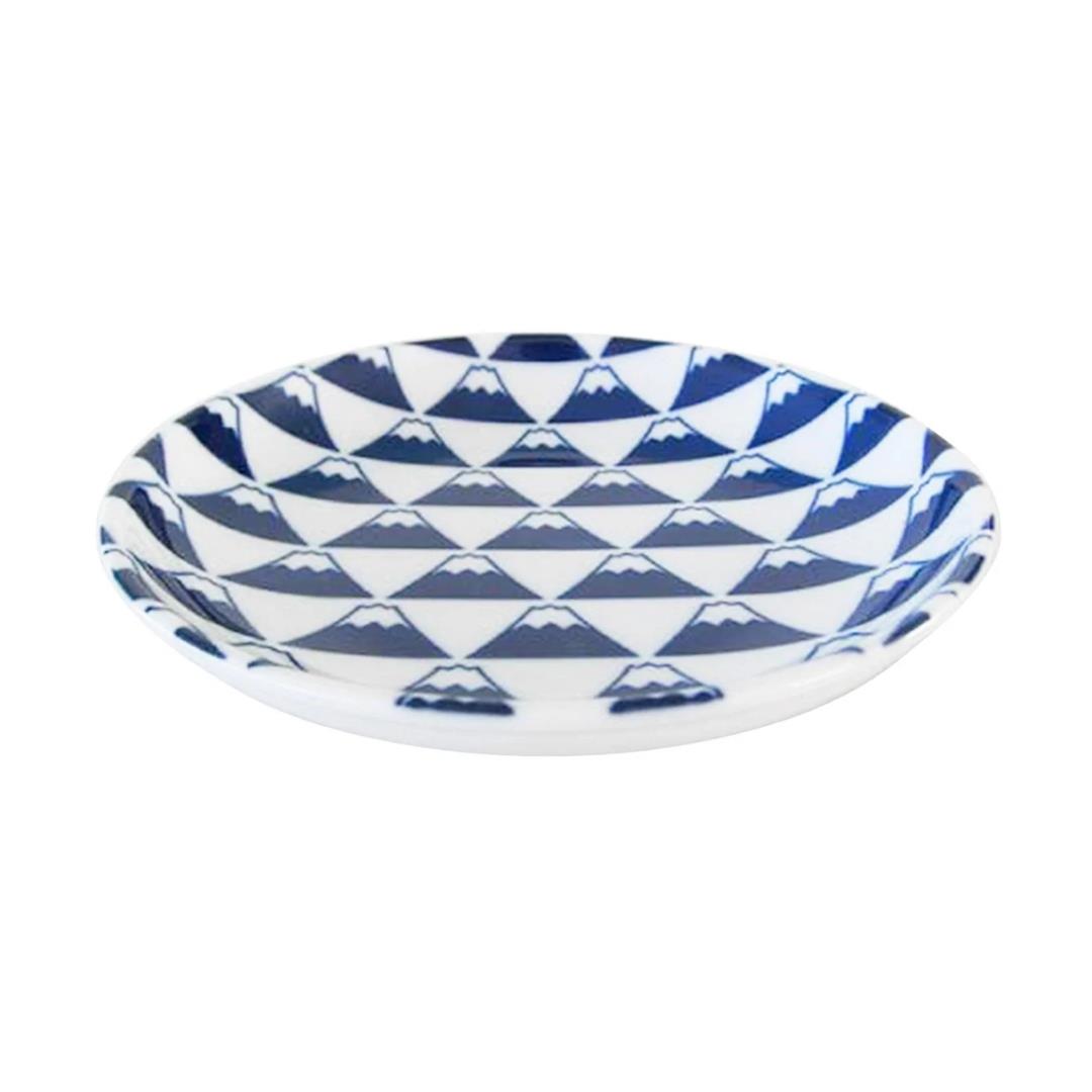 Plate with Mountain Fuji Pattern (Blue) 富士山食器