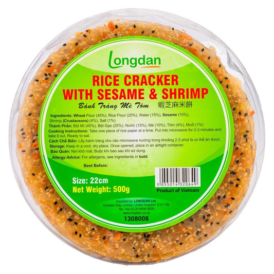 Longdan Rice Cracker with Sesame & Shrimp 蝦芝麻米餅